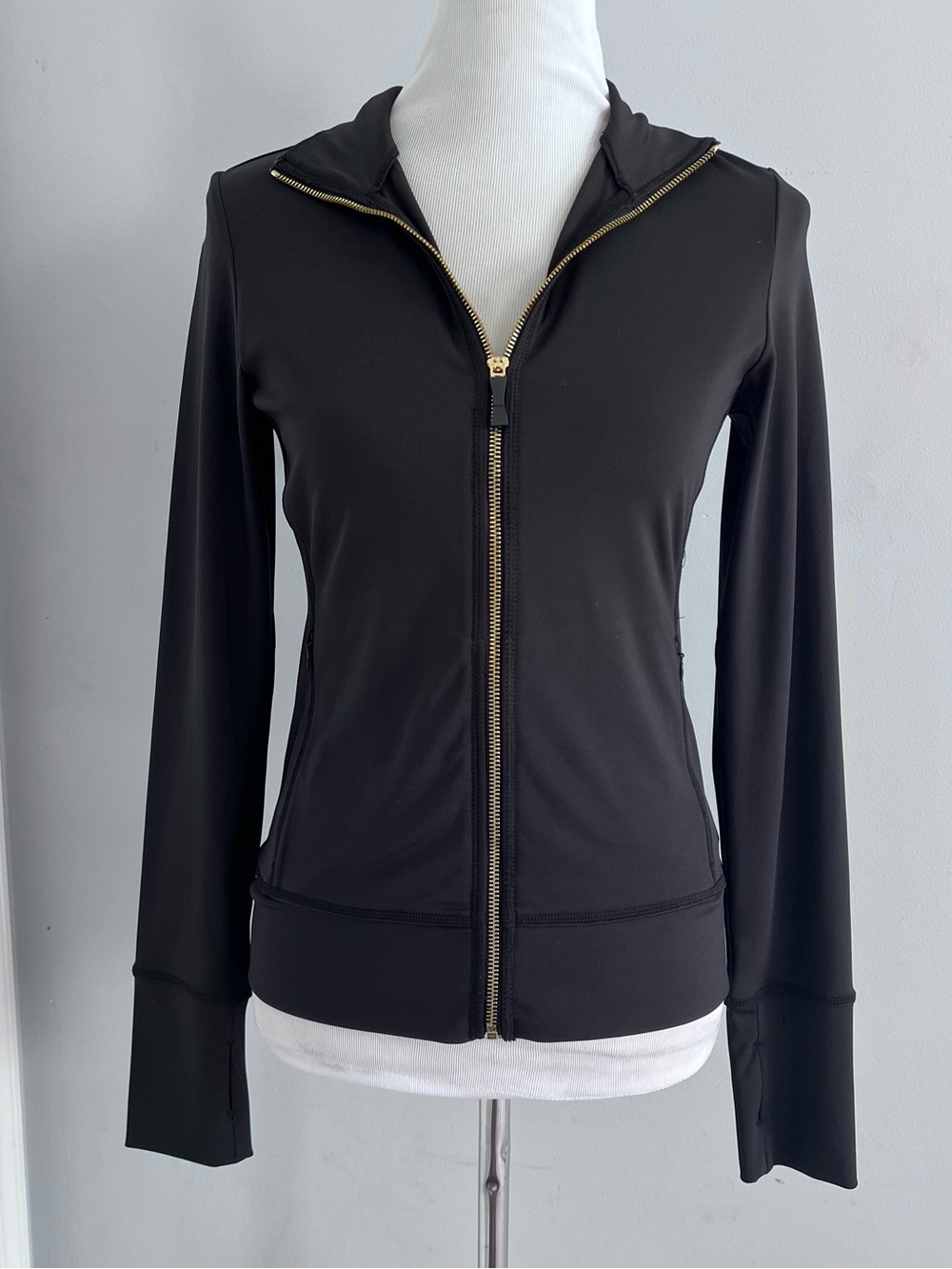Kate Spade Black Zip Jacket Bow Detail Gold Zip S